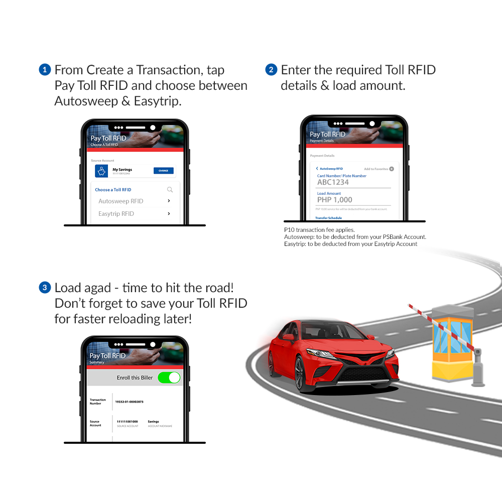 How to reload your Toll RFIDs via PSBank Mobile