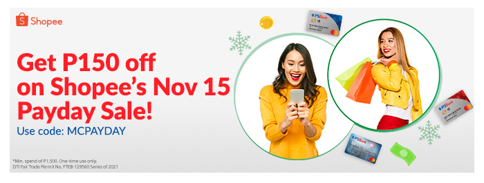 Save pa more with your PSBank Mastercard® cards at Shopee’s Nov. 15  Payday Sale!