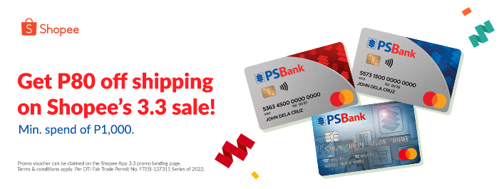 Grab PhP80 shipping discount at Shopee’s week-long sale with your  PSBank Mastercard® card!
