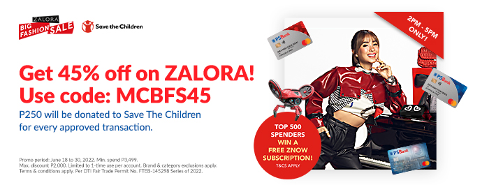 Get up to 45% off on ZALORA with your PSBank Mastercard®